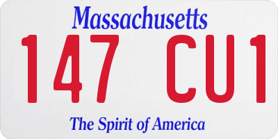 MA license plate 147CU1