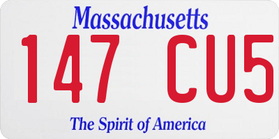 MA license plate 147CU5