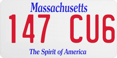 MA license plate 147CU6
