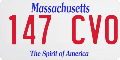 MA license plate 147CV0