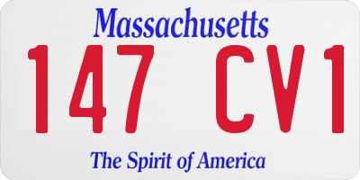 MA license plate 147CV1