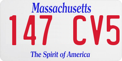 MA license plate 147CV5