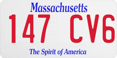 MA license plate 147CV6