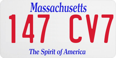 MA license plate 147CV7