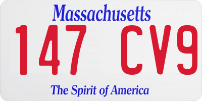 MA license plate 147CV9