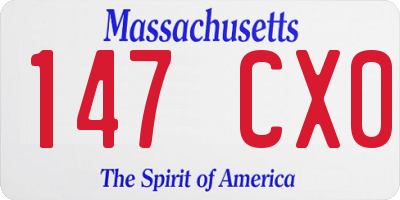 MA license plate 147CX0