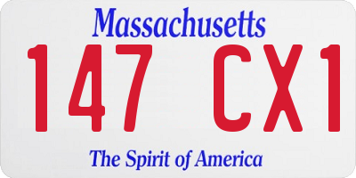 MA license plate 147CX1