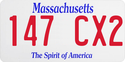 MA license plate 147CX2
