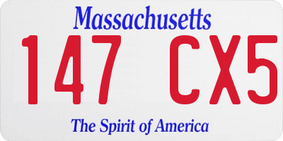 MA license plate 147CX5
