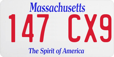 MA license plate 147CX9