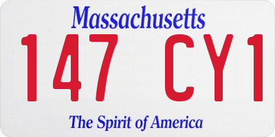MA license plate 147CY1