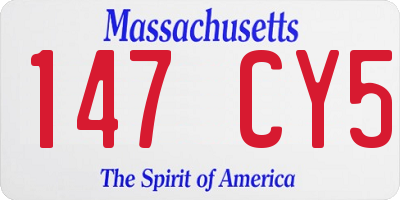 MA license plate 147CY5