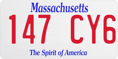 MA license plate 147CY6