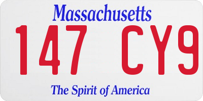 MA license plate 147CY9
