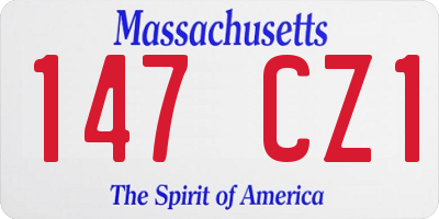 MA license plate 147CZ1