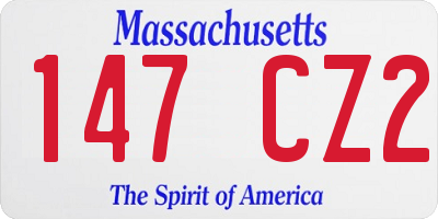 MA license plate 147CZ2