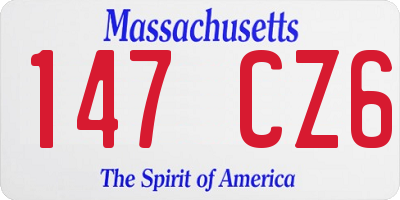 MA license plate 147CZ6