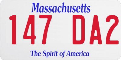 MA license plate 147DA2