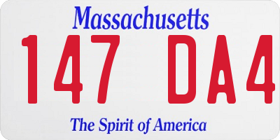 MA license plate 147DA4