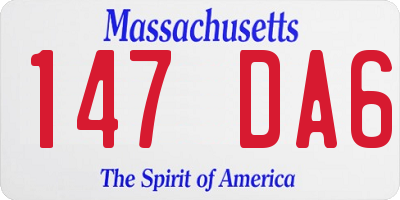 MA license plate 147DA6