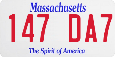 MA license plate 147DA7