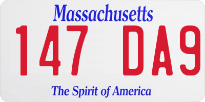 MA license plate 147DA9