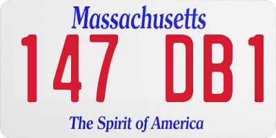 MA license plate 147DB1