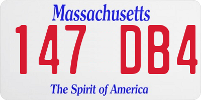 MA license plate 147DB4