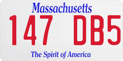 MA license plate 147DB5