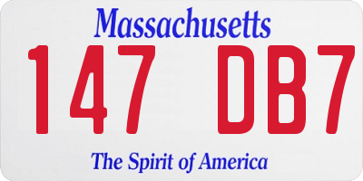 MA license plate 147DB7