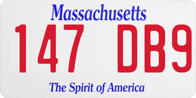 MA license plate 147DB9
