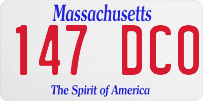 MA license plate 147DC0