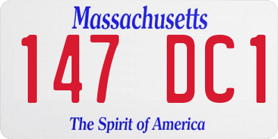 MA license plate 147DC1