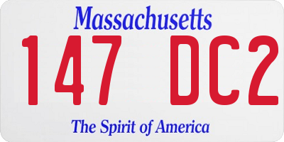 MA license plate 147DC2