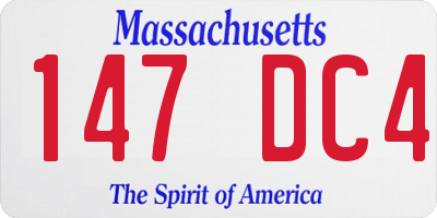 MA license plate 147DC4