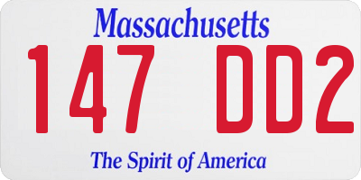 MA license plate 147DD2