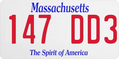 MA license plate 147DD3