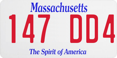 MA license plate 147DD4
