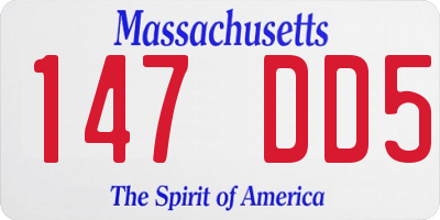 MA license plate 147DD5