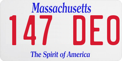 MA license plate 147DE0