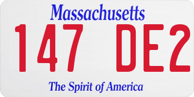 MA license plate 147DE2