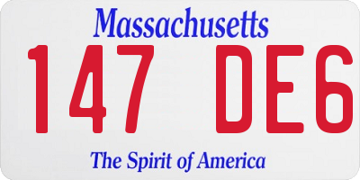 MA license plate 147DE6