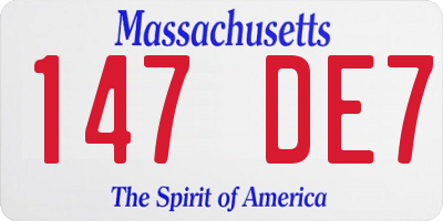 MA license plate 147DE7