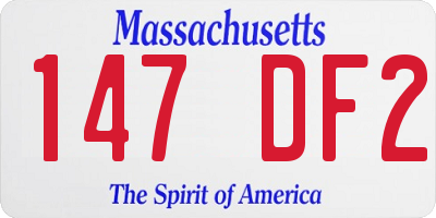 MA license plate 147DF2