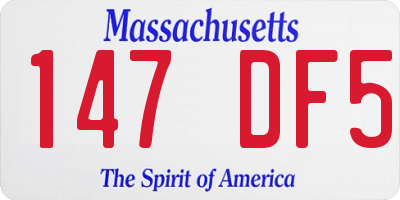 MA license plate 147DF5
