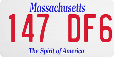 MA license plate 147DF6