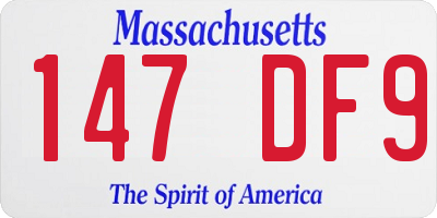MA license plate 147DF9