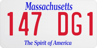 MA license plate 147DG1