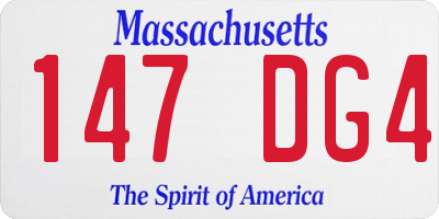 MA license plate 147DG4