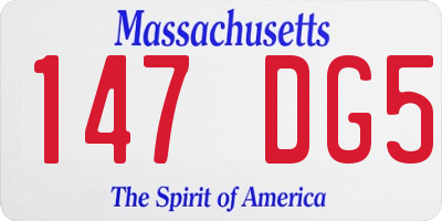 MA license plate 147DG5
